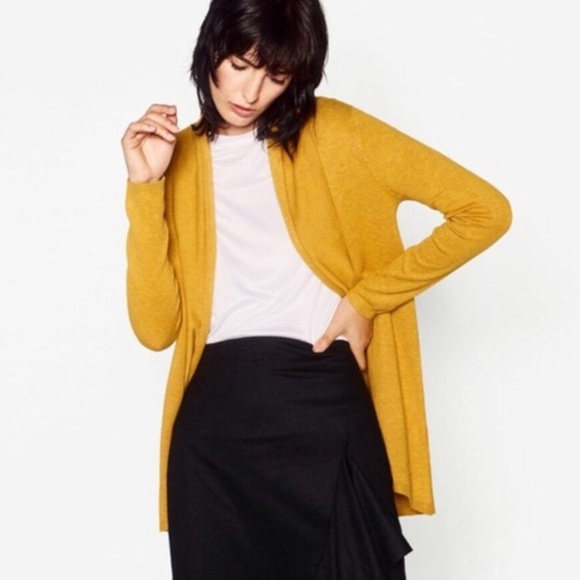 Zara Mustard knit drape cardigan Sz. S - Picture 6 of 6